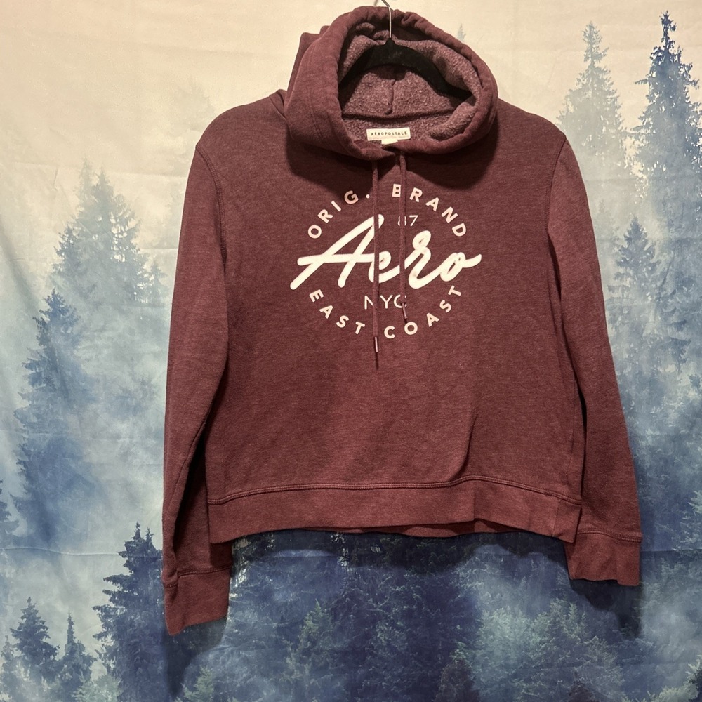 AEROPOSTALE - Aero Original Brand EST 1987 NYC Purple Cropped Hoodie - Small